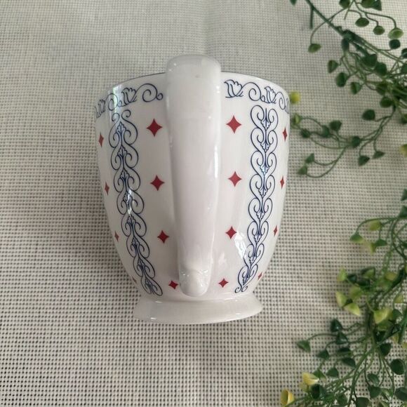 Starbucks 2003 Vintage Barista Collection Red White Blue Geometric Footed Mug - Picture 4 of 7